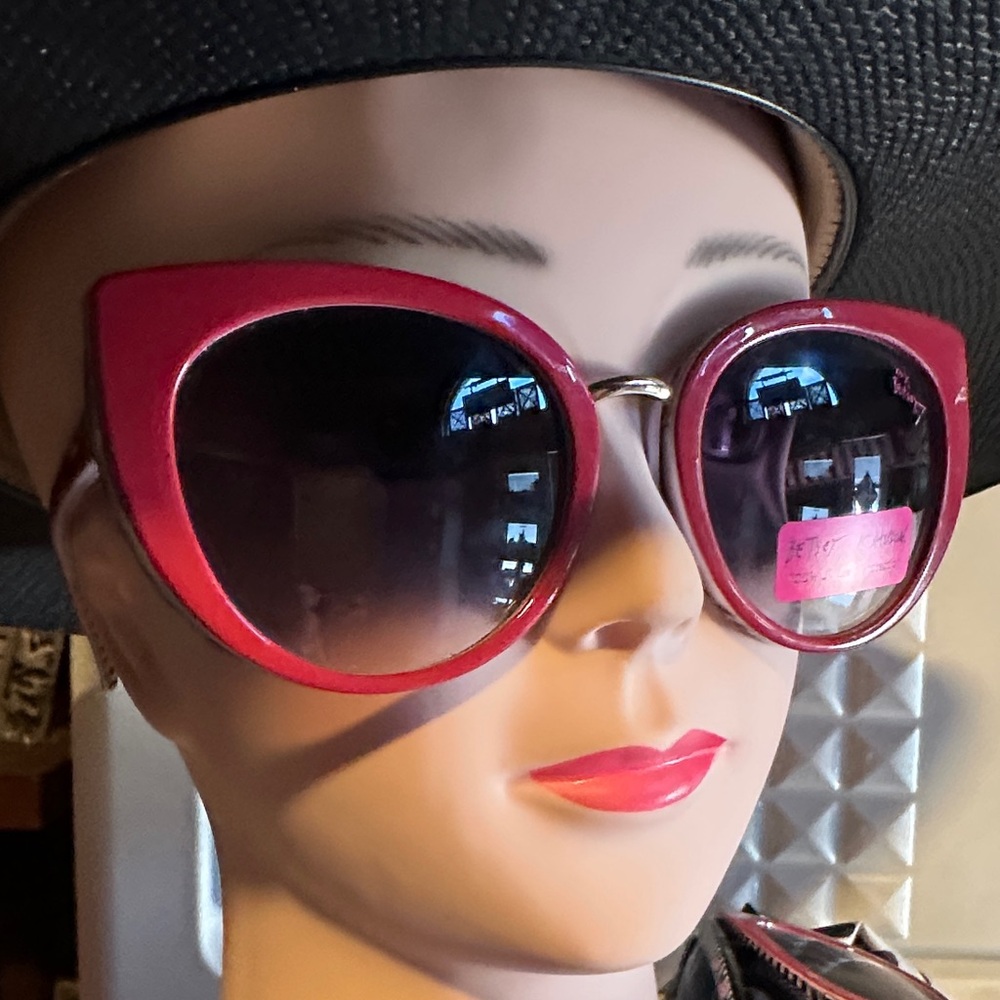 Betsey Johnson Bold Pink Cat-Eye Sunglasses